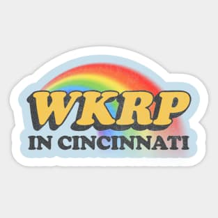 WKRP In Cincinnati Vintage-Style Faded Tribute Logo Design Sticker